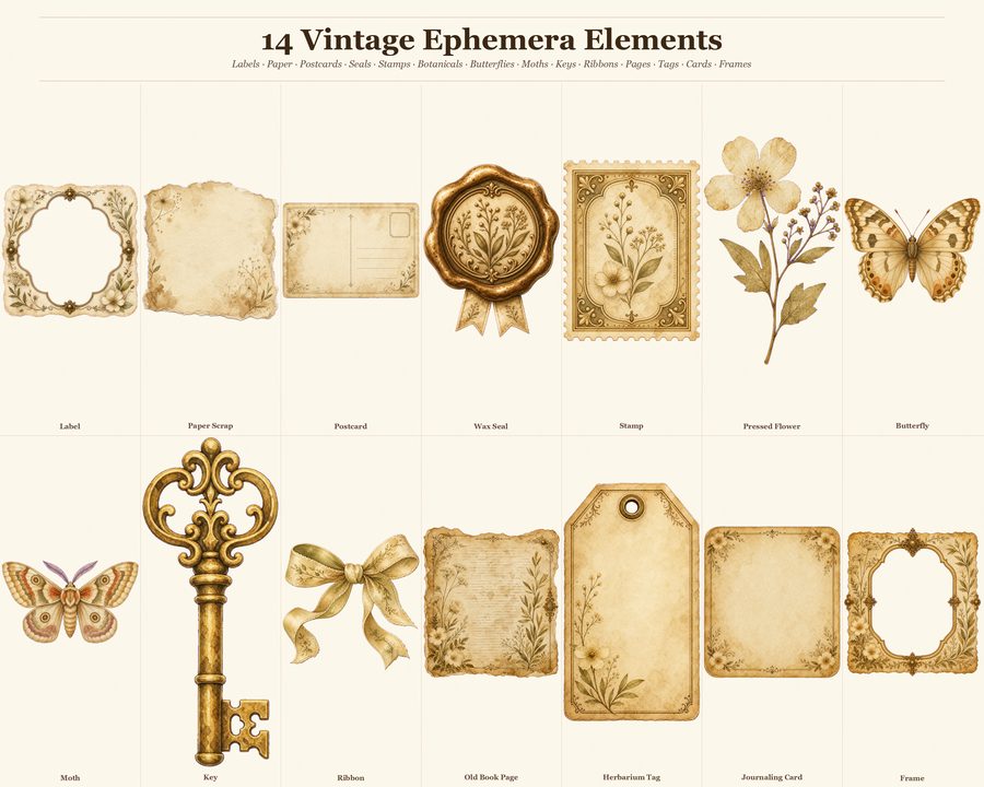 Junk Journal Ephemera preview